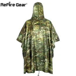 Camo Military Impermeable Waterproof Army Tactical Raincoat Men 210T Multi-functional Light Camouflage Rain Cover Windbreaker