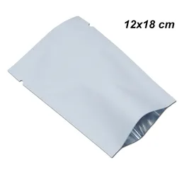 100pcs/Lot 12x18cm White Vacuum Heat Sealable Mylar Bag Aluminum Foil Heat Seal Pouch Multi-Purpose Snack Spice Storage Flat Wraps for Candy