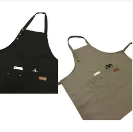 fashion canvas cotton apron coffee shop and hairdresser Sleeveless work apron bib cooking work clothing antifouling aprons
