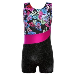 Dziewczyny Kid Gimnastyczne Leotards Balet Taniec Kostiumy Drukowanie Trykot Bez Rękawów Biketard Loetard Loetard Balet Tutu Dancewear