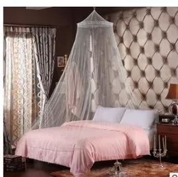 Elegant vit myggnät välvd dubbelsäng hängde kupol myggavstötande tält insekt avvisning canopy säng gardin sängkläder leveranser