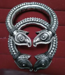 Мифические мужские и женские модели браслет мода Ян Липин же пункт толстые круглые полые Мяо серебро старый серебряный тайский сил бесплатная доставка