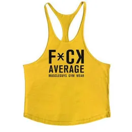 شباب العضلات ماركة صالات رياضية Stringer Tank Top Men Cotton Y Back Sportwear Vest Fitness Clothing Canotta كمال الأجسام قميص بلا أكمام