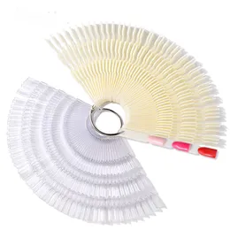 Swatch de bambu 50 pcs esmalte cor placa de cor plástica fan-shaped DIY gel unhas cartão de cor manicure ferramentas de manicure dicas de arte