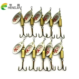 Hengjia 20 SZTUK Nowa Metalowa łyżka Spinnerbait Przynęty połowów z Hakami Trebler Wobler Goldon Cekiny Przynęty 6.7cm-7,3G