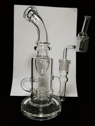 vetro spesso facebook Bong di vetro Klein alto 9 pollici Dab Rig Glass Klein Oil Rigs Recycler Pipa ad acqua per fumatori Clear dab rigs joint 14.4mm