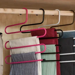 S-shaped 5 Layers Trousers Hanger Rack Bathroom Kitchen organizer Pants Holder Tie Rack for Clothes Hanger Stainless Steel