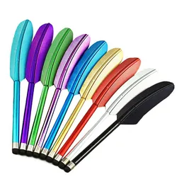 2018 New colorful Feather Capacitive Stylus Touch Screen Pen for iPhone 6 5 Samsung S6 Tablet PC Novelty Item