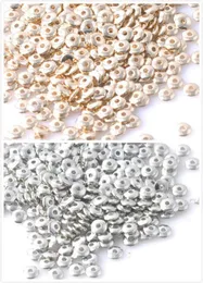 Free Shipping 1000pcs Gold Silver CCB round wheel Spacer Beads Seed beads For Jewelry 6x2mm Fit European Bracelets DIY