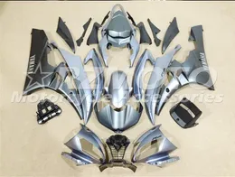 3ヤマハYZF-R6 YZF600 R6 06 06 2007 ABSプラスチックボディワークオートバイフェアリングキットカウリングカバーシルバーPV2