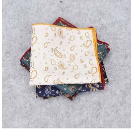 Luxury Vintage Men's Paisley Polyester Silk Hanky Gentleman Groom Pocket Square Handkerchief Paisley Wedding Classic Towels