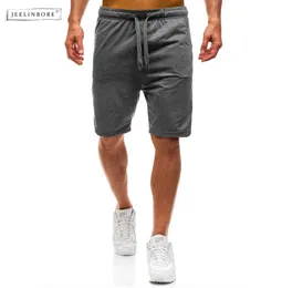 JEELINBORE 2018 New Summer Man's Casual Solid Color Cotton Shorts For Men Bodybuilding Short Trousers Middle Waist Sweatpants