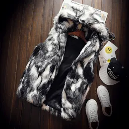 Winter Faux Fur Men's Vest S M L 2XL Men and Women Hooded Vests Slim Warm and Comfortable Clothing Romantic Couple Waistcoat