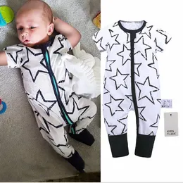 Pagliaccetti estivi per neonati Vestiti per tute con pagliaccetto a stella a maniche corte per neonate
