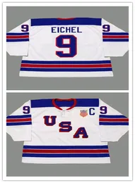 Personalizado 9 JACK EICHEL 2014 EUA Retro Vintage Hóquei Jerseys Barato Mens Costurado Uniformes Esportivos Boa Quanlity Mix Order