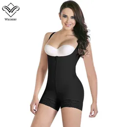 Wechery Kadınlar Vücut Şekillendirici Sıkı Bodysuits Seksi Dalma U Dantel Zayıflama Iç Çamaşırı Korseler Butt Kaldırıcı Bodysuit Artı Boyutu S-6XL