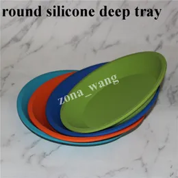 spedizione gratuita più prezzo di fabbrica Deep Dish Round Pan 8 "amichevoli barattoli in silicone antiaderente Olio concentrato BHO vassoio in silicone