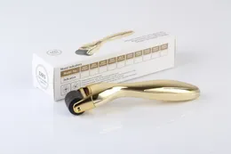 Manico in oro DRS 600 Micro aghi Derma Roller, rullo per la cura della pelle Microneedle Therapy Dermaroller 0,2 mm-3,0 mm