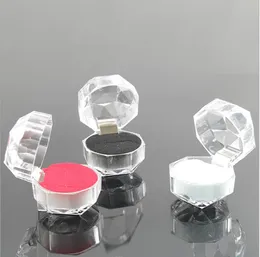 Smycken Boxar Förpackning Varm Försäljning 3.9 * 3.9cm Plast Plast Transparent Ring Örhängen Förpackning Presentförpackning Partihandel Gratis Frakt