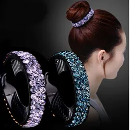 Awaytr New Meatball Hair Accessories Kvinnor Hårklor Huvudbonad Rhinestone Flower Hairpin Bird Nest Floral Twist Clip 10 Färger