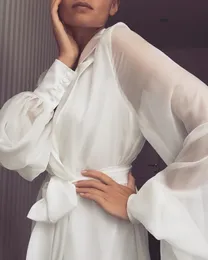 H新しいファッションセクシーな白い夜ローブバスローブパジャマウェディングブライドブライドメイド女性カジュアル長袖パンツスリープウェアパジャマ