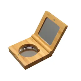 Empty Eyeshadow Box Bamboo Single Grid Eye Shadow Blusher Box Empty Wooden Cosmetics Packing Case F20173694