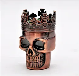 Metal smoke grinder, skull, shape, double layer smoker.