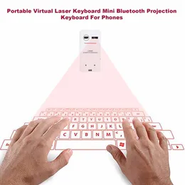 Freeshipping Przenośny Bluetooth Wireless Virtual Laser Keyboard Mini Projekcja Bluetooth Klawiatura do okien na telefony komórkowe biały