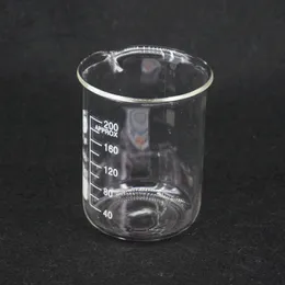200 مل منخفض شكل كيمياء كيمياء المختبر البورسليت الزجاجية الشفافة الكثيفة سميكة مع سفينة خالية