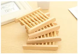 100pcs Natural Wood Soap Tray Saver Dish Rack Deck Dish Holder Shower Plate Box Home Wash Bathroom Decor