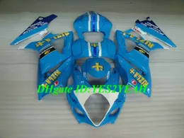 Hi-Quality Motorcycle Fouring Kit dla Suzuki GSXR1000 K7 07 08 GSXR 1000 2007 2008 ABS Fajne Blue Fairings Set + Gifts SX15