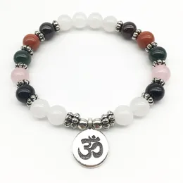 SN1314 Ny design 5 Chakra Armband Mode Kvinnors Yoga Armband Trendig Ohm Charm Handgjorda Yogi Smycken Partihandel Gratis Frakt