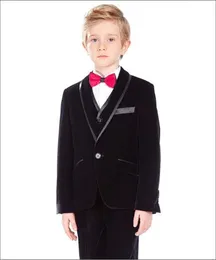 Abito da tre pezzi personalizzato con collo a scialle nero per ragazzo (cappotto + pantaloni + gilet) abito da festa per ballo per bambini, abito da cerimonia di laurea