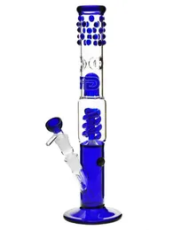 Tubo de agua percolador de bobina Bongs de vidrio de alta calidad con protector contra salpicaduras 16 pulgadas 18.8 mm pipas de agua conjuntas bong