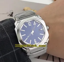 Wysokiej jakości 42mm Octo Solotempo 102105 Dark Blue Dial Azjatycka 2813 Automatyczne męskie Zegarek Ze Stali Nierdzewnej Ze Stali Nierdzewnej Gent Wristwatches