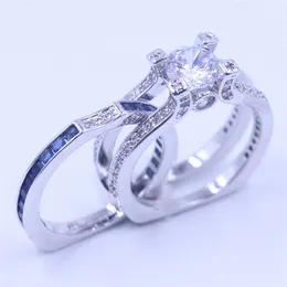 Victoria Wieck Luxury Women Blue Birthstone zircon cz ring 925 Sterling Silver Women Engagement Wedding Band Ring Sz 5-11 Gift