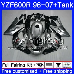 Kropp + Glans Silver Varmtank för Yamaha Thundercat YZF600R 96 97 98 99 00 01 229HM.15 YZF-600R YZF 600R 1996 1997 1998 1999 2000 2001 FAIRING