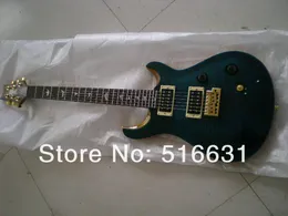 Ny ankomst Dark Blue Bird Fretboard Electric Guitar Gratis frakt Gyllene hårdvarugitarr