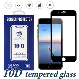 10d zakrzywiony pełna ochrona ekranu dla iPhone'a 14 13 12 11 Pro XS Max XR 8 Plus krawędź do krawędzi Ochrona szklana z pudełkiem