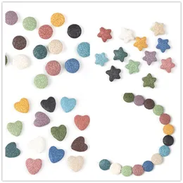 Heart Circle starfish Natural Lava Rock Stone Beads DIY Essential Oil Diffuser Pendants Jewelry Necklace Earrings Making