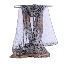 Fabrik Großhandel Seide Chiffon SchalDruck Katze Stern Leopard Chiffon Schal Frauen Schals Tücher und Schals 6 Farben