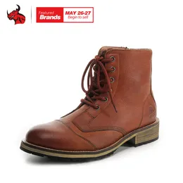 Botas de Motocicleta Arcx Botas de Couro Botas Homens Road Cavaleiro Café Cor Retro Moto Motocross