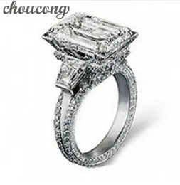 choucong kvinnor män smycken 12ct 5a zircon sten 300pcs diamant 925 sterling silver engagemang bröllop band ring för kvinnor