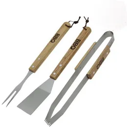 304 Stainless steel barbecue fork shovel three sets of Outdoor hiking BBQ