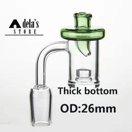 Reactor Core Smoke Quartz Banger Nail Glass Carb Cap 26mm 4mm tjock bottenskål 10mm 14mm 18mm kvinnlig manlig