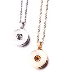 Simple Silver gold Plated 12mm 18mm Snap Button Necklace For Women Snaps Buttons Jewelry