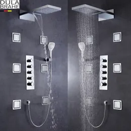 Germany DULABRAHE Waterfall And Rain Bathroom Shower Faucet Thermostatic Mixer Set Bath & Shower Valve Shower Head