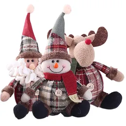 Natal Papai Noel Boneco de Neve Elk Boneca Brinquedos Árvore de Natal Pendurado Decoração de Ornamento para Casa de Natal Presentes de Ano Novo