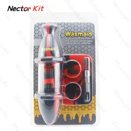 Dab Rig Nectar Collector Kit con punta in titanio Silicone infrangibile Cera Herb Container Dab Tool Starter Kit