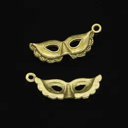 87pcs Zinc Alloy Charms Antique Bronze Plated party mask masquerade mardi gras Charms for Jewelry Making DIY Handmade Pendants 31*12mm